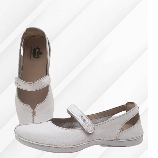 Sapatilha CR 002 Branco 100% couro com palmilha Gel