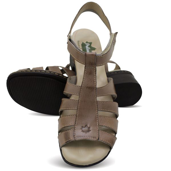 Sandália de Salto Feminina em Couro Legítimo Fendi e Palmilha Gel - BR 052
