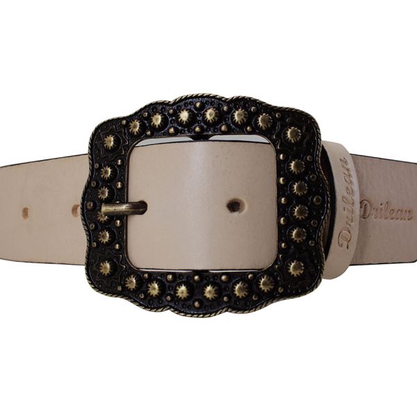 Cinto Drilean Feminino Off White 100% em couro
