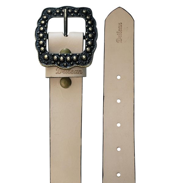 Cinto Drilean Feminino Off White 100% em couro