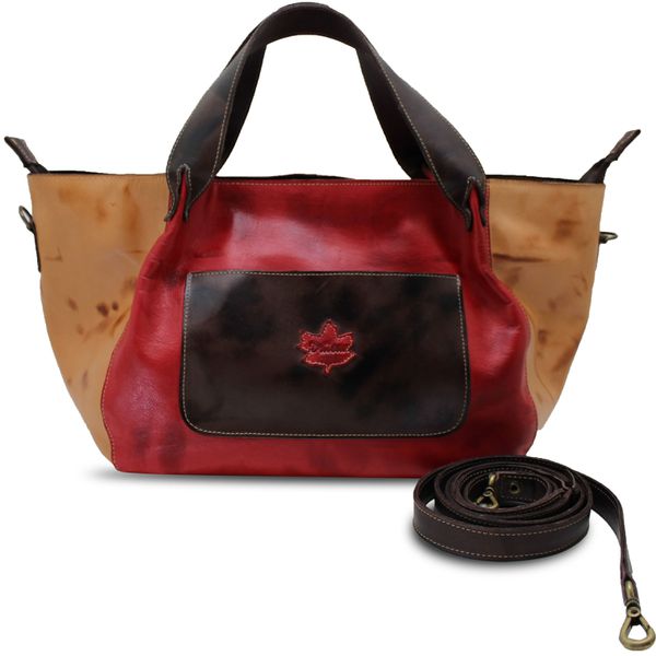 Bolsa BP 034 Vermelha-Laranja 100% em couro - BP03... - Drilean