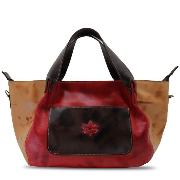 Bolsa BP 034 Vermelha-Laranja 100% em couro