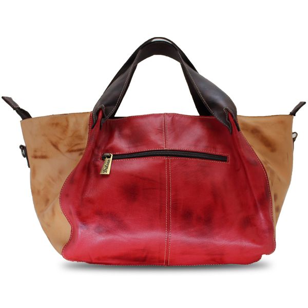 Bolsa BP 034 Vermelha-Laranja 100% em couro