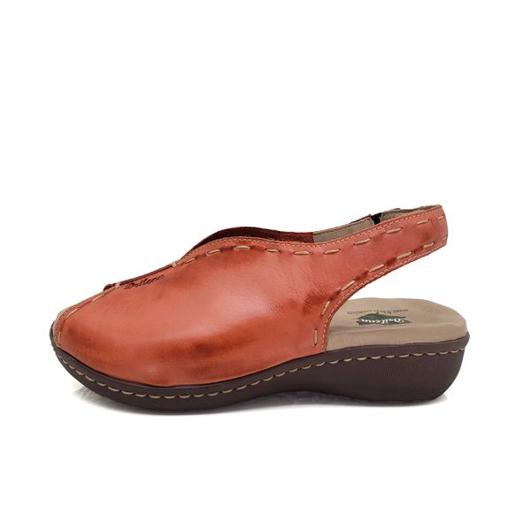 Sandália Feminina Anatômica de Couro Legítimo e Palmilha Gel - Coral (MA 033)