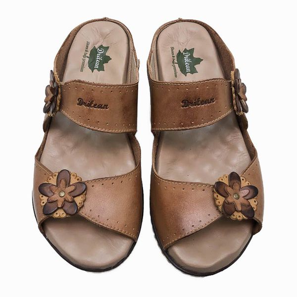 Sandália Feminina Anatomica Couro Legítimo e Palmilha Gel - Caramelo (MA 042) 34 OUTLET