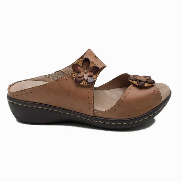 Sandália Feminina Anatomica Couro Legítimo e Palmilha Gel - Caramelo (MA 042) 34 OUTLET