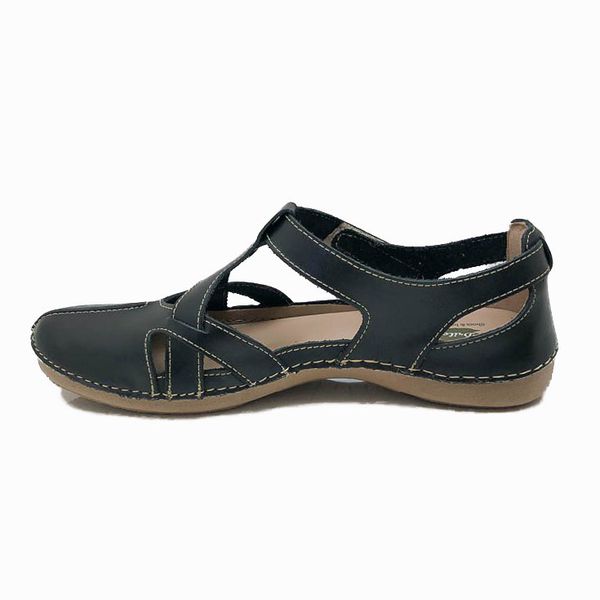 Sapatilha CR 009 PRETO 100% em couro com palmilha em GEL