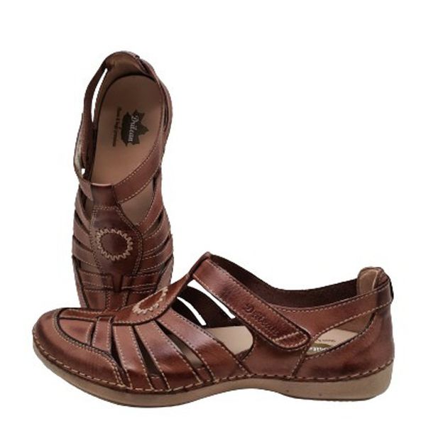 Sapatilha CR 010 CASTANHO 100% em couro com palmil... - Drilean