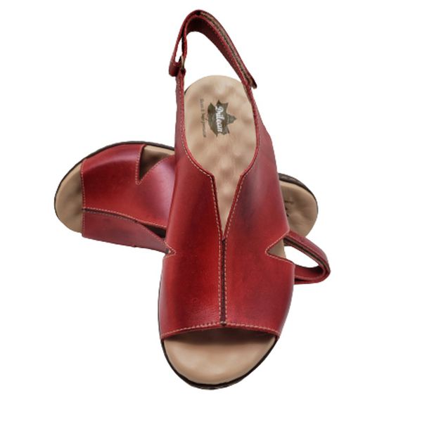 Sandália Anatomica Feminina de Couro Legítimo e Palmilha Gel - Vermelho (MA 006)