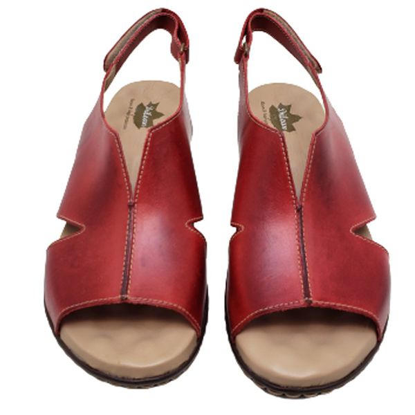 Sandália Anatomica Feminina de Couro Legítimo e Palmilha Gel - Vermelho (MA 006)