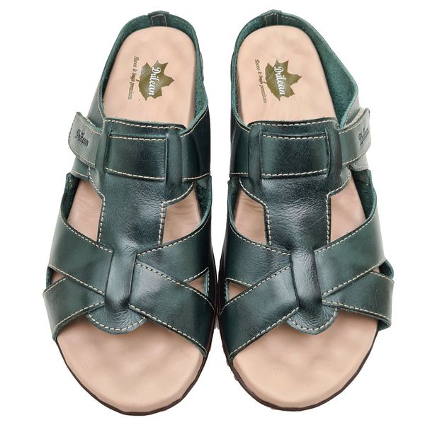 Sandália Feminina Anatômica de Couro Legítimo e Palmilha Gel - Verde (MA 031)