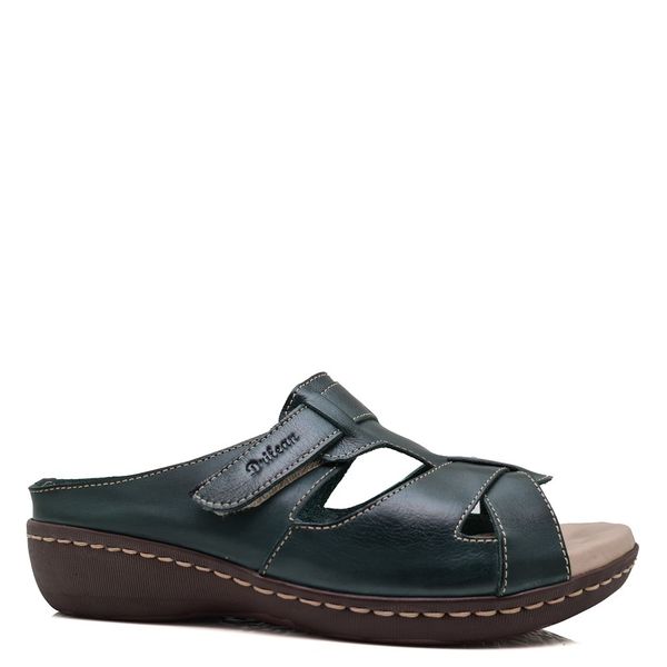 Sandália Feminina Anatômica de Couro Legítimo e Palmilha Gel - Verde (MA 031)