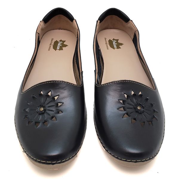 Sapatilha Drilean em couro com palmilha em Gel CR 007 PRETO