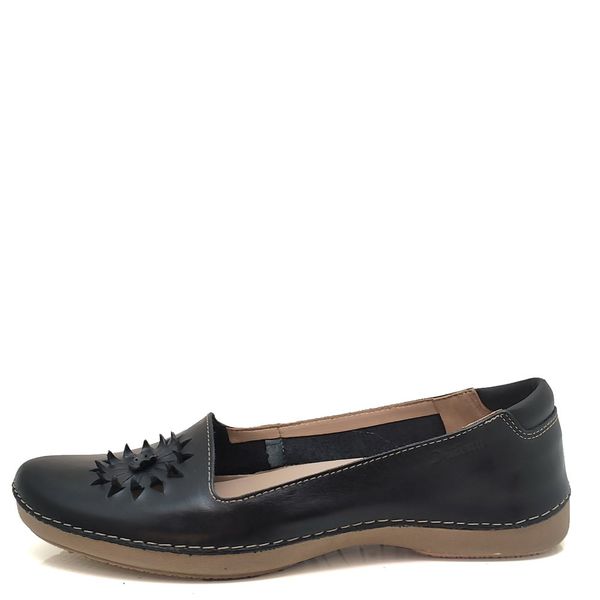 Sapatilha Drilean em couro com palmilha em Gel CR 007 PRETO