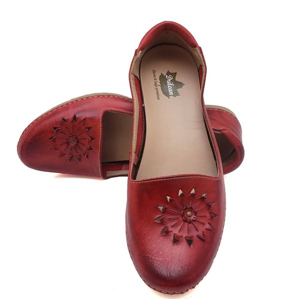 Sapatilha CR 007 VERMELHO 100% em couro com palmilha em GEL