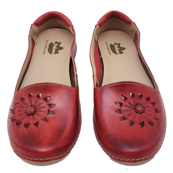 Sapatilha CR 007 VERMELHO 100% em couro com palmilha em GEL