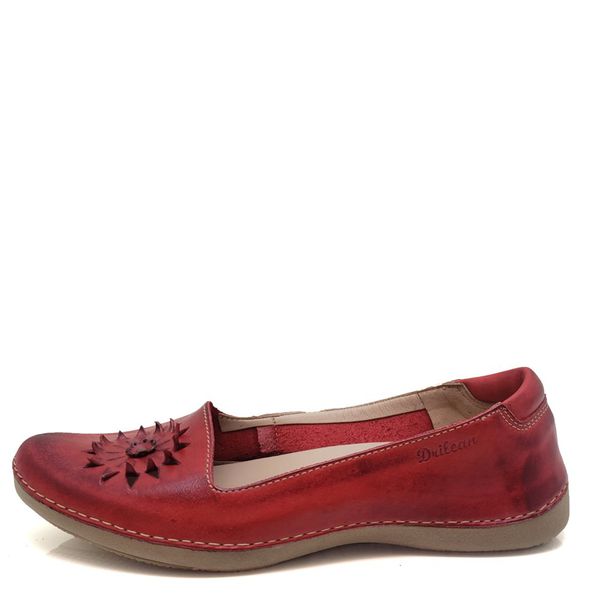 Sapatilha CR 007 VERMELHO 100% em couro com palmilha em GEL