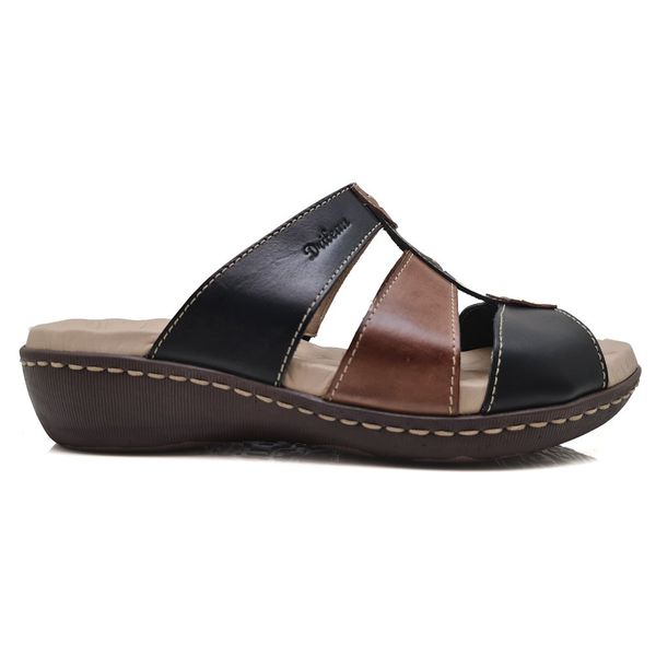 Sandália Feminina Anatômica de Couro Legítimo e Palmilha Gel - Preto/Caramelo (MA 022) 37 OUTLET