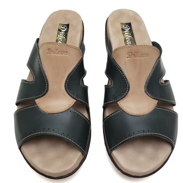 Sandália Feminina Anatomica de Couro Legítimo e Palmilha Gel - Verde (MA 021)