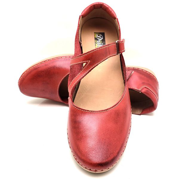 Sapatilha CR 008 VERMELHO 100% em couro com palmilha em GEL
