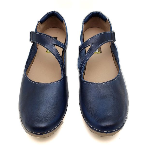 Sapatilha CR 008 AZUL 100% em couro com palmilha em GEL
