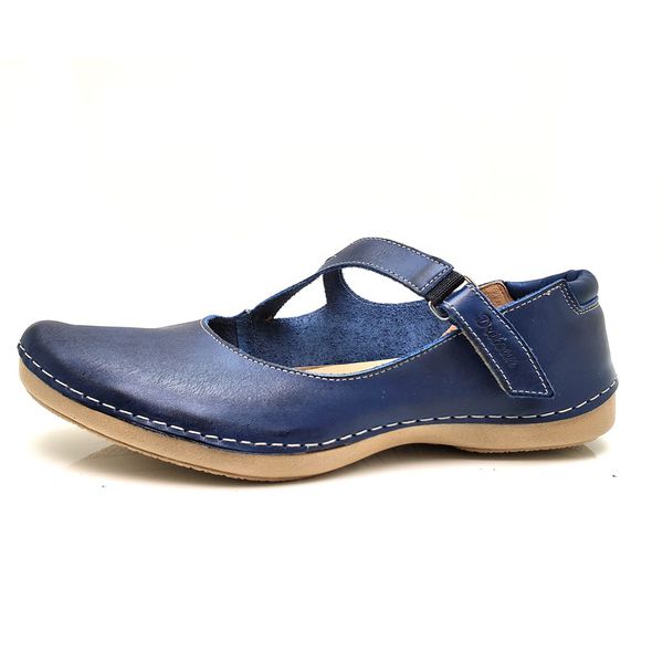Sapatilha CR 008 AZUL 100% em couro com palmilha em GEL