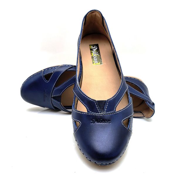 Sapatilha CR 006 Azul 100% em couro com palmilha em Gel