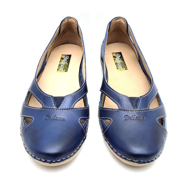 Sapatilha CR 006 Azul 100% em couro com palmilha em Gel
