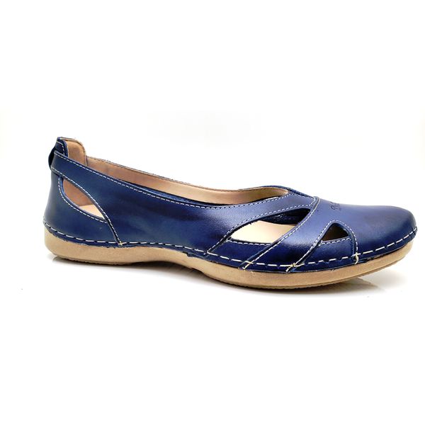 Sapatilha CR 006 Azul 100% em couro com palmilha em Gel