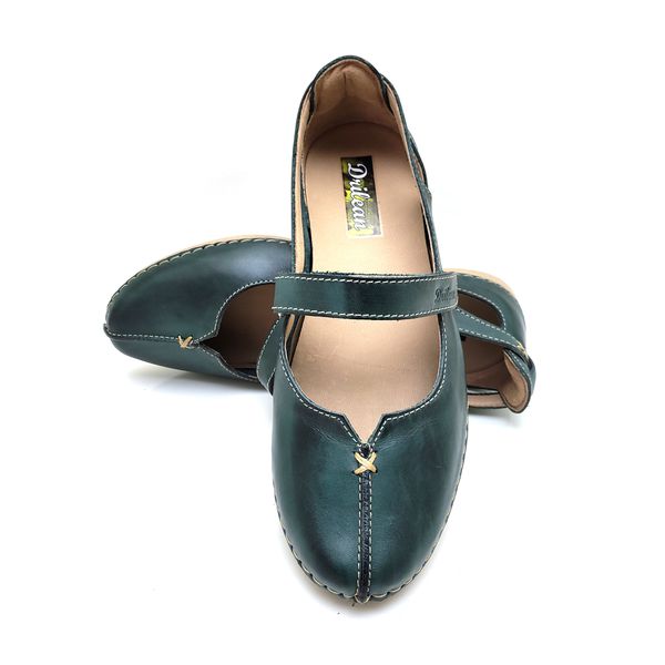 Sapatilha CR 002 VERDE 100% em couro com palmilha em GEL