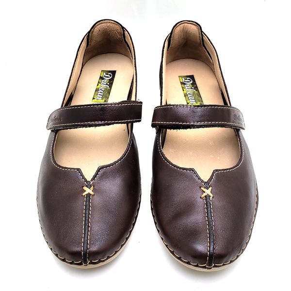 Sapatilha CR 002 CAFÉ 100% em couro com palmilha em GEL