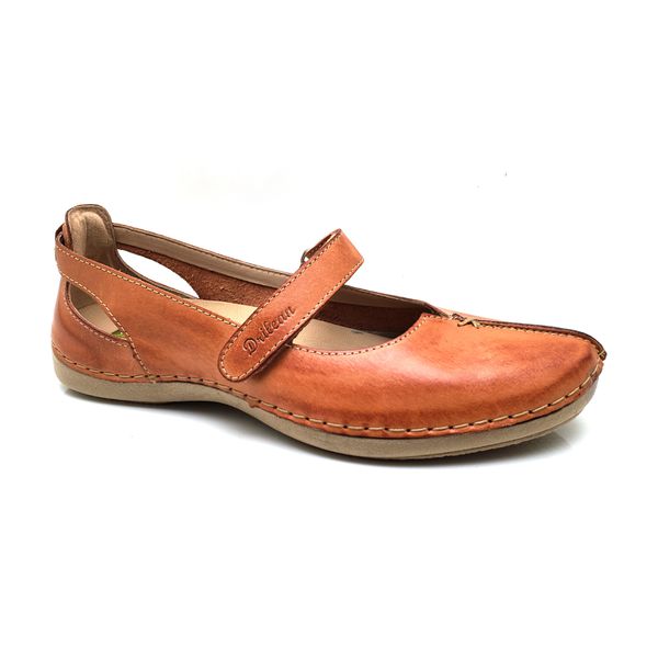 Sapatilha CR 002 LARANJA 100% em couro com palmilha em GEL