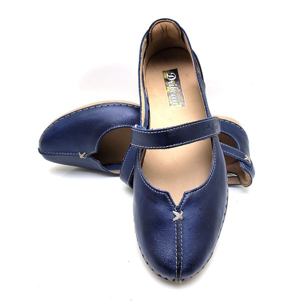Sapatilha CR 002 AZUL 100% em couro com palmilha em GEL