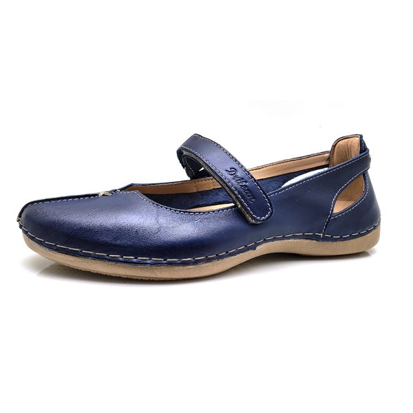 Sapatilha CR 002 AZUL 100% em couro com palmilha em GEL
