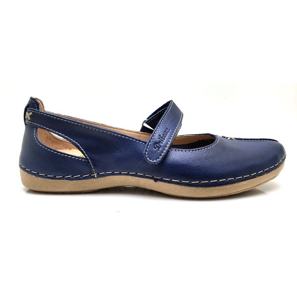 Sapatilha CR 002 AZUL 100% em couro com palmilha em GEL