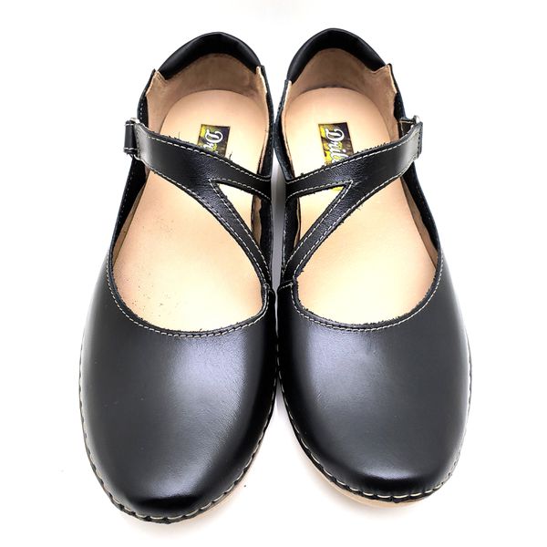 Sapatilha CR 008 PRETO 100% em couro com palmilha em GEL