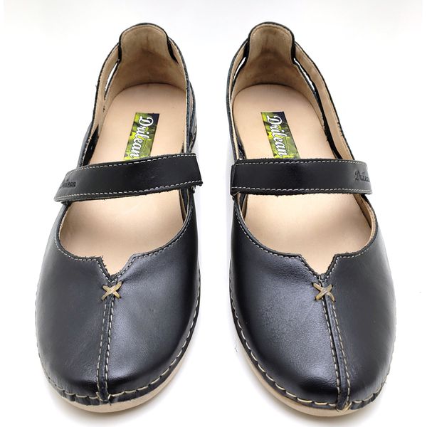 Sapatilha CR 002 PRETO 100% em couro com palmilha em GEL