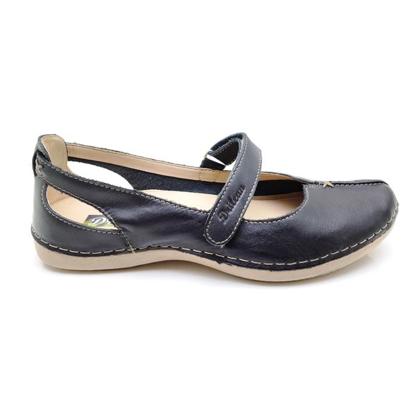 Sapatilha CR 002 PRETO 100% em couro com palmilha em GEL