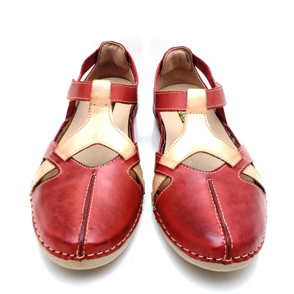 Sapatilha CR 009 VERMELHO 100% em couro com palmilha em GEL