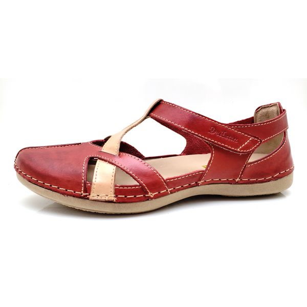 Sapatilha CR 009 VERMELHO 100% em couro com palmilha em GEL