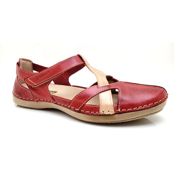 Sapatilha CR 009 VERMELHO 100% em couro com palmilha em GEL