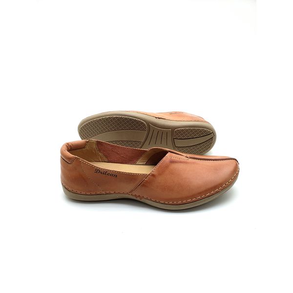 Sapatilha CR 005 LARANJA 100% couro com palmilha em GEL