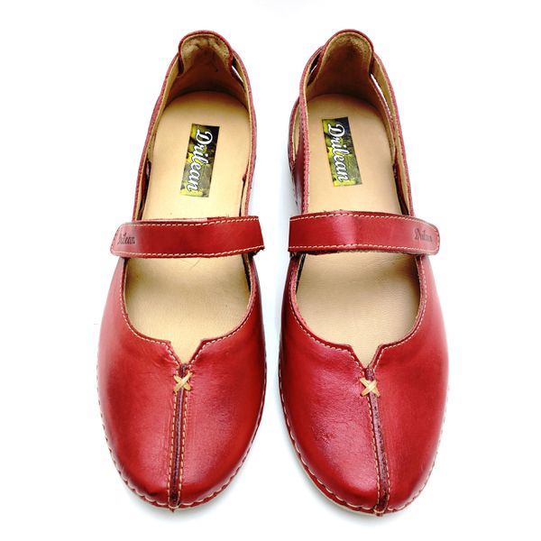 Sapatilha CR 002 VERMELHO 100% couro com palmilha em GEL