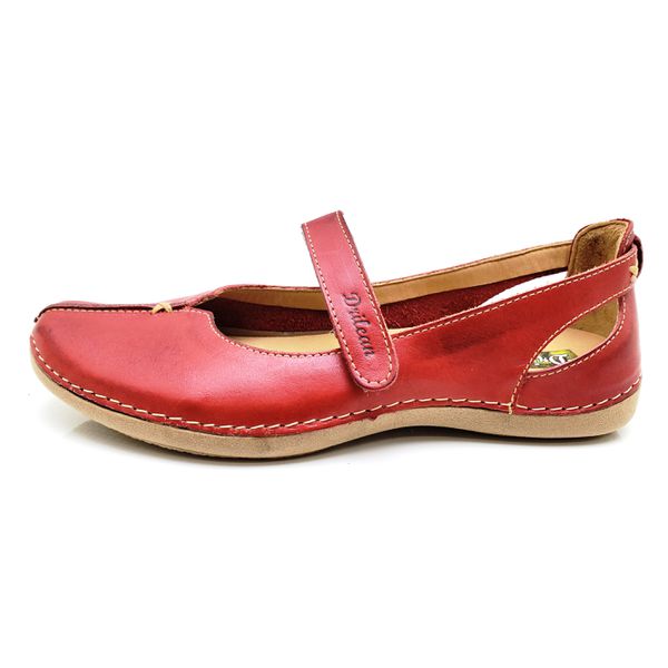 Sapatilha CR 002 VERMELHO 100% couro com palmilha em GEL