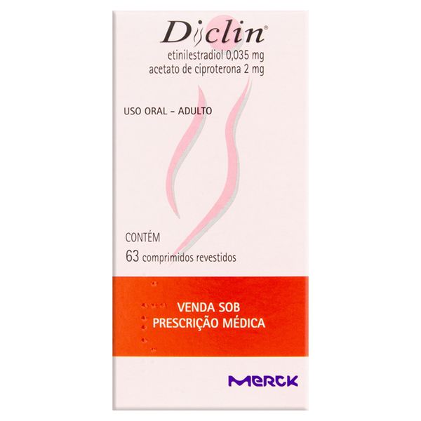 Diclin Etinilestradiol 0,035mg + Acetato de Ciproterona 2mg 63 comprimidos