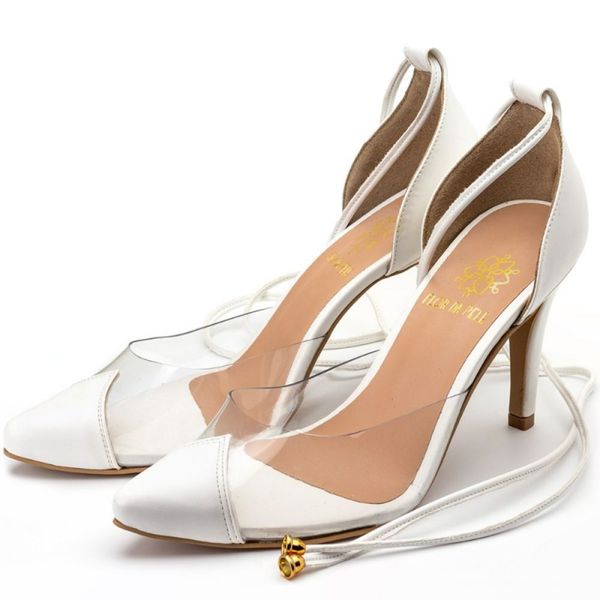 Sapato Feminino Scarpin Com Vinil 1719 Napa Branca