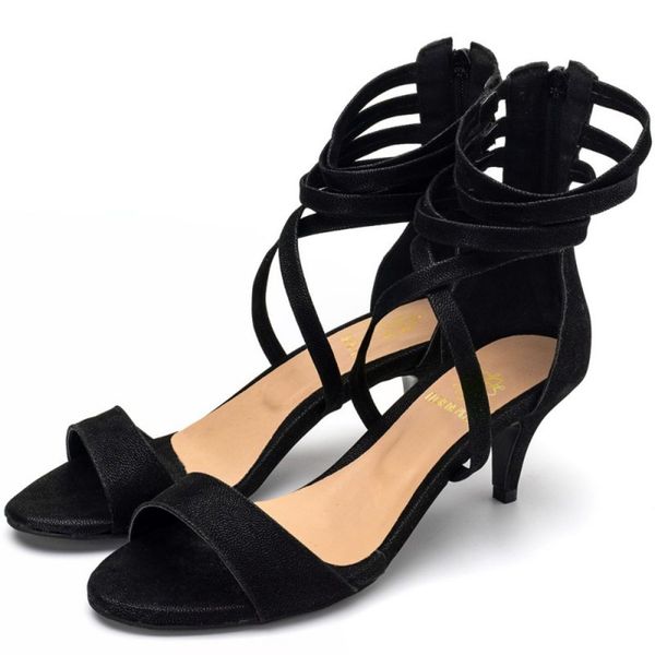 Sandália Feminina Salto Baixo 180158 Nobucado Preto