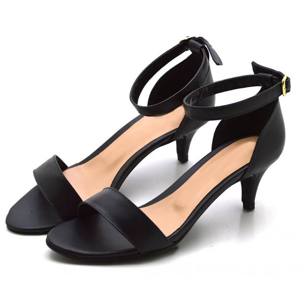 Sandália Feminina Salto Fino 180171 Napa Preta
