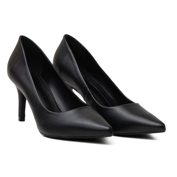 Sapato Feminino Scarpin Salto Fino Napa Preta 183000