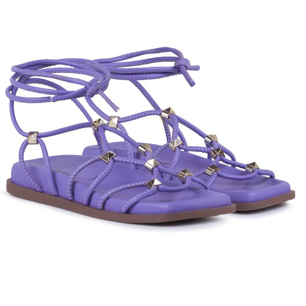 Papete Feminina De Amarrar Napa Lilas 183080